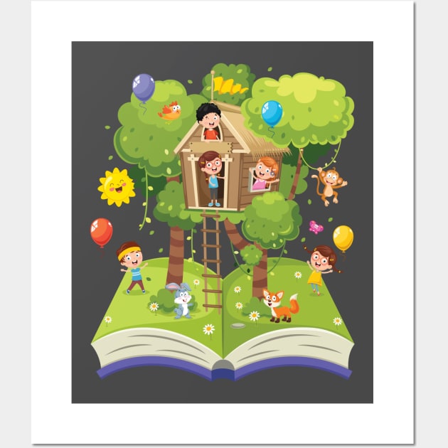 Book like a playground Wall Art by Tees with Color